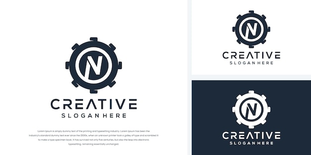 文字nギアのロゴデザインをすぐに使用できます
