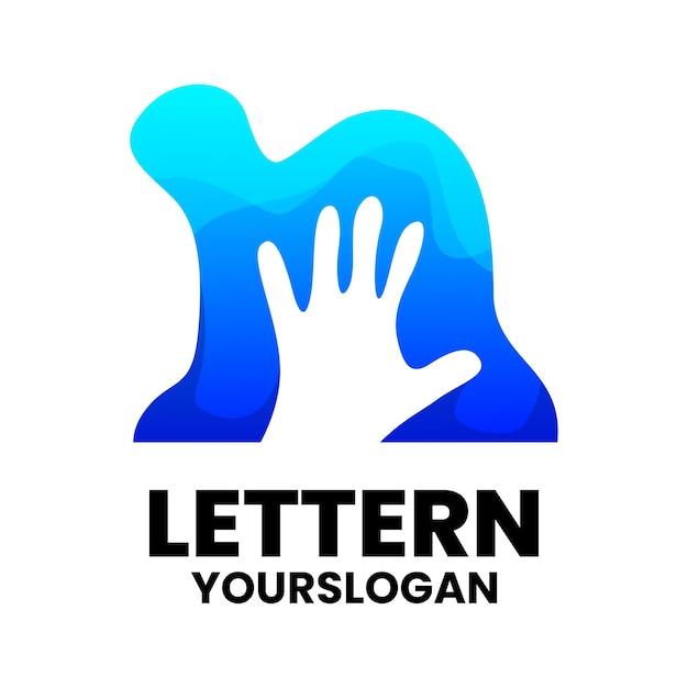 Vector letter n hand gradient logo design