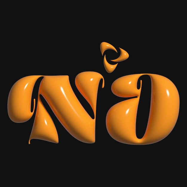 A letter n is written in orange and has a curved tip.