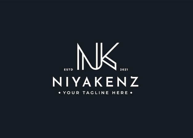 Letter n k logo design template