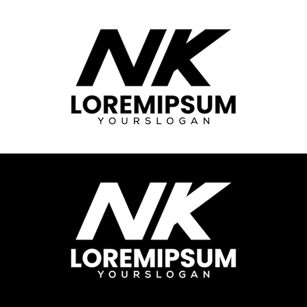 Вектор дизайна логотипа буквы nk