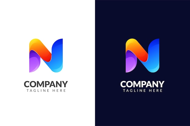 Vector letter n logo design elegant with gradient creative concept