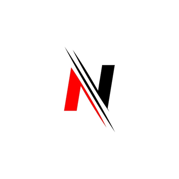 Графический элегантный и уникальный нарезанный шаблон логотипа Letter N Vector
