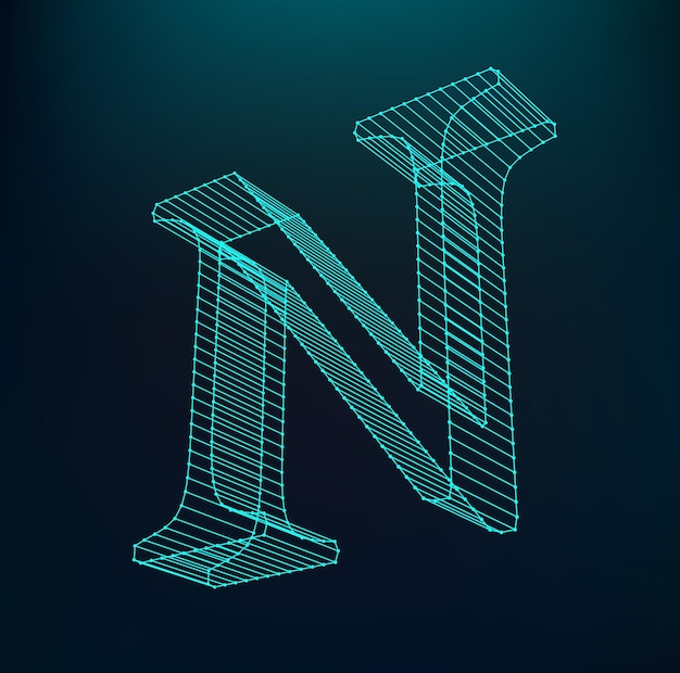 Letter n-logo. neon alfabet