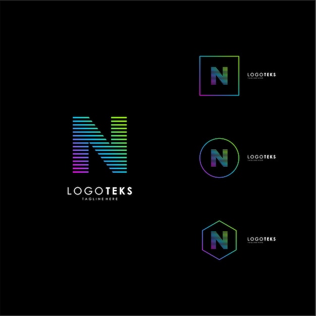 Vector letter n logo pictogram ontwerp sjabloon elementen