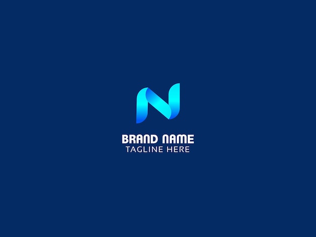 A letter n logo with a blue background