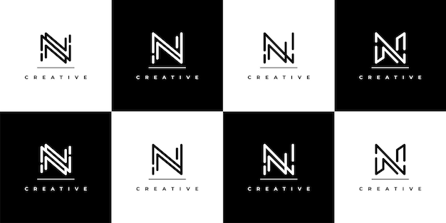 Letter n logotype set collection template