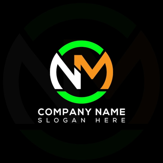 Letter N M logo design icon. N M logo.