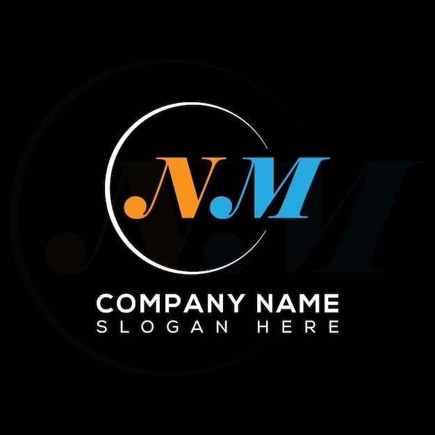 Vector letter n m logo design icon. n m logo.