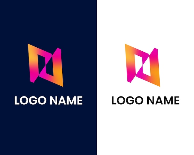 letter n modern logo design template