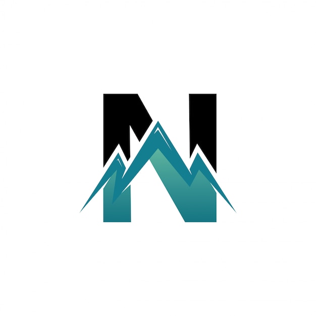 Letter n mountain logo