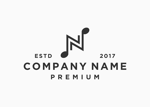 letter n music logo design vector illustration template