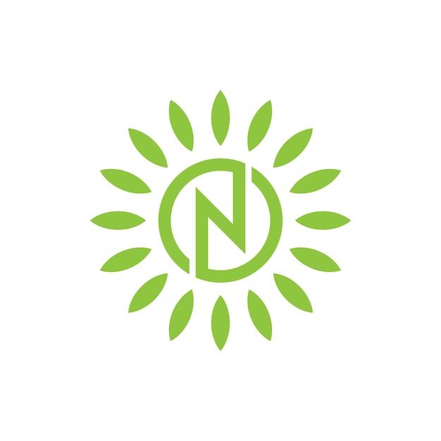 Premium Vector | Letter n nature leaf logo design