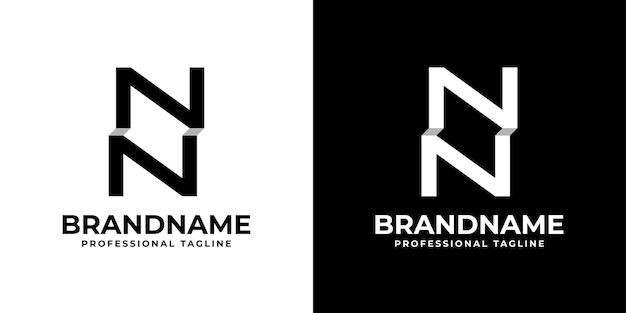 N 또는 NN 이니셜이 있는 비즈니스에 적합한 문자 N 또는 NN 모노그램 로고