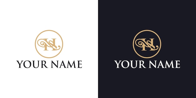 Letter n ornament luxury logo design