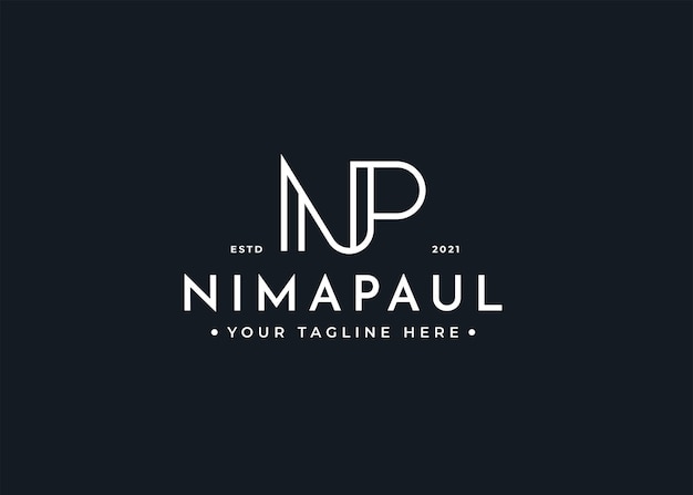 Letter N P luxury logo design template