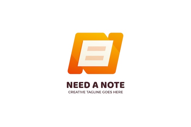 Letter N Paper Note Business Logo Template