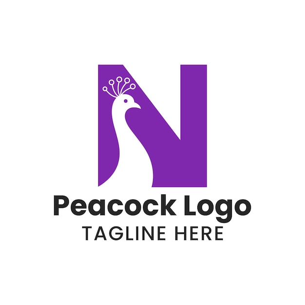 Letter N Peacock Logo Template Vector Template