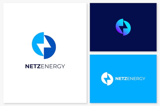 Letter n power energy logo design template