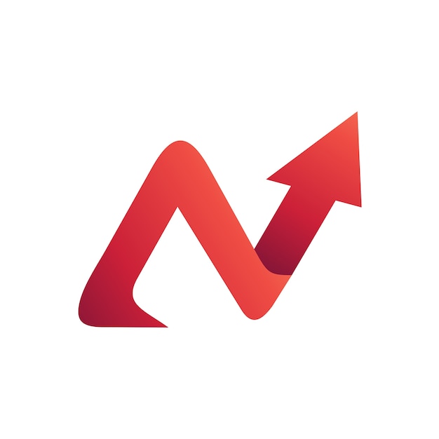 Letter N With Arrow Logo Template