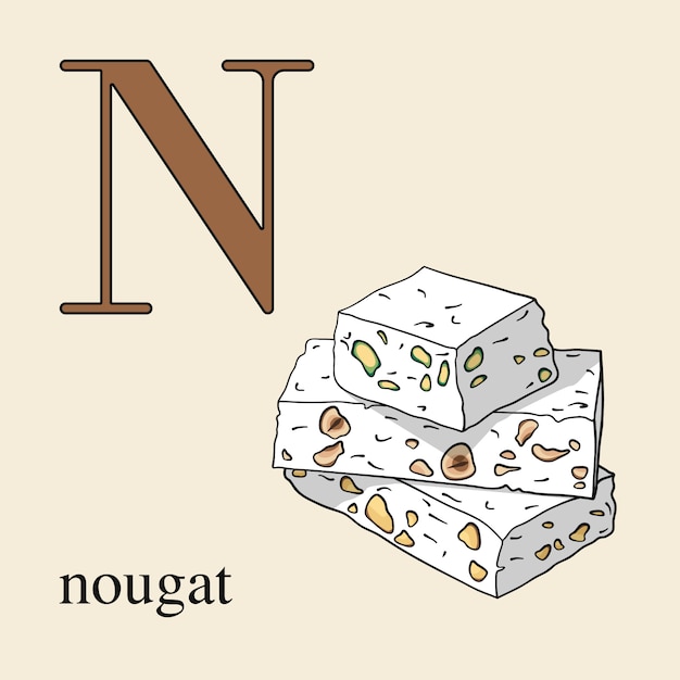 Letter n with nougat