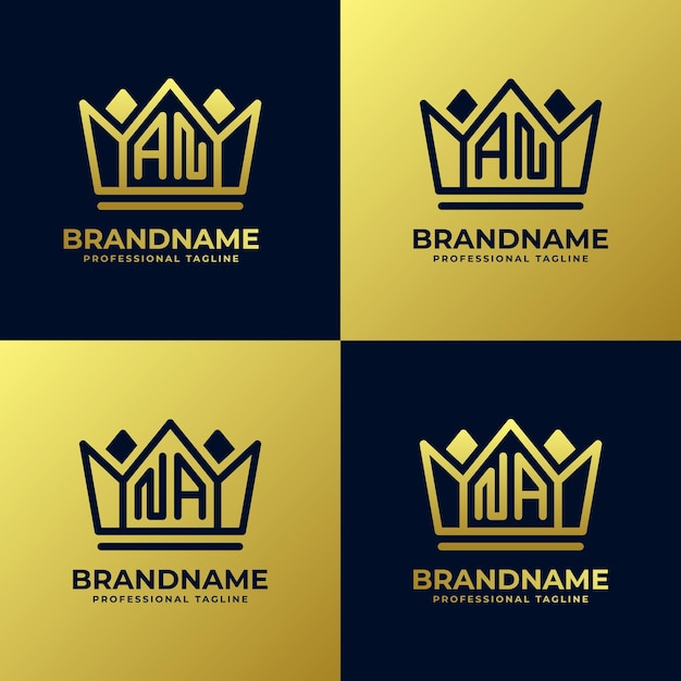 Letter AN and NA Home King Logo Set suitable for business with AN or NA initials