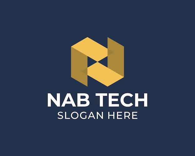 Буква NAB TECH Простой логотип монограммы