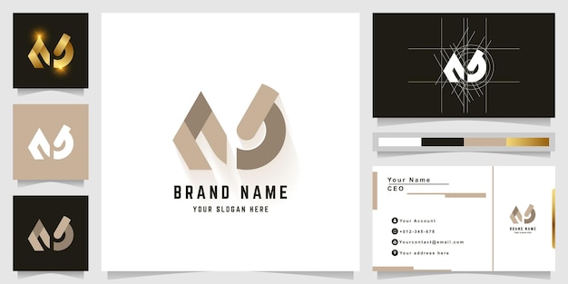 Letter Nb or Mb monogram logo with business card design