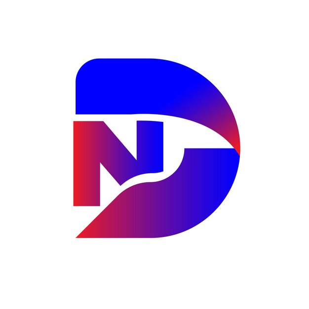 A letter nd for logo company with a blue and red background