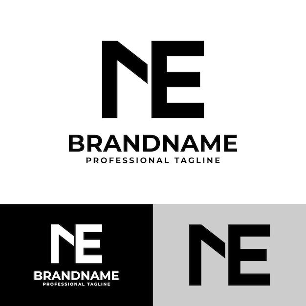 Letter NE Monogram Logo suitable for any business with NE or EN initials