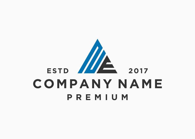 letter ne triangle logo design vector illustration template