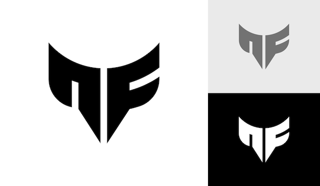 Letter NF initial monogram logo design