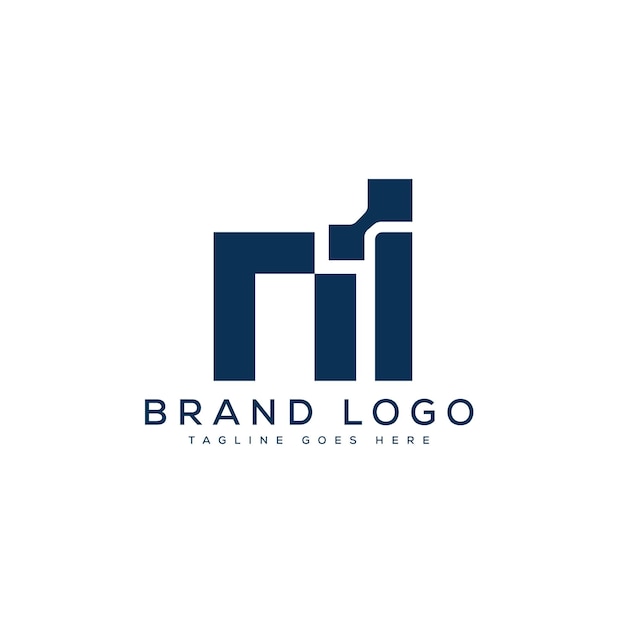 Дизайн векторного шаблона букв логотипа NI для бренда