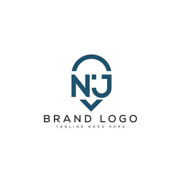 letter NJ logo design vector template design for brand