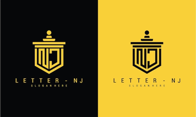 Letter nj logo icon design template премиум вектор премиум вектор Premium векторы