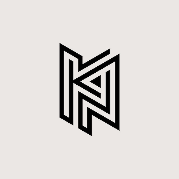 Vector letter nk or kn logo