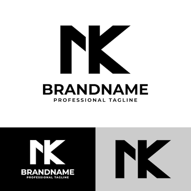 Letter NK Monogram Logo suitable for any business with NK or KN initials