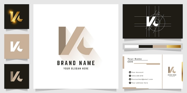 Letter NL or VL monogram logo with business card design