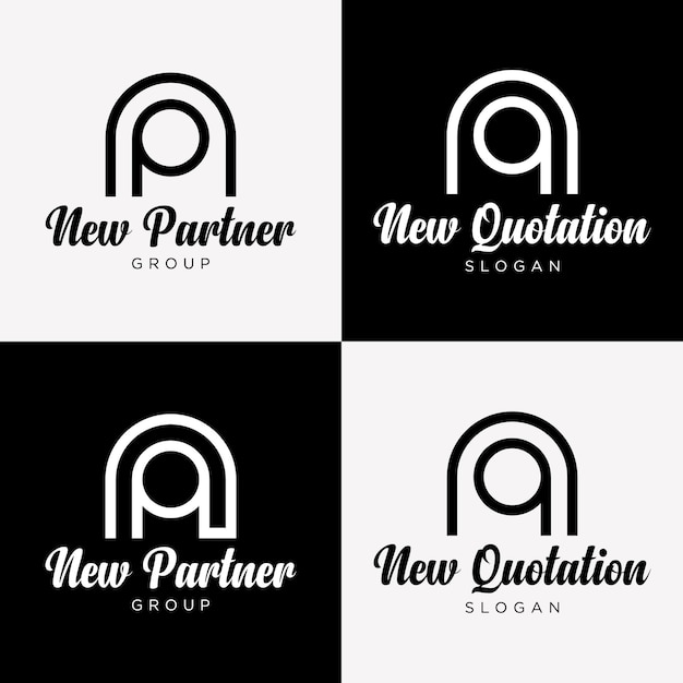 Letter NP NQ Monogram Symbol Modern Elegant Style Identity Business Logo Design Vector