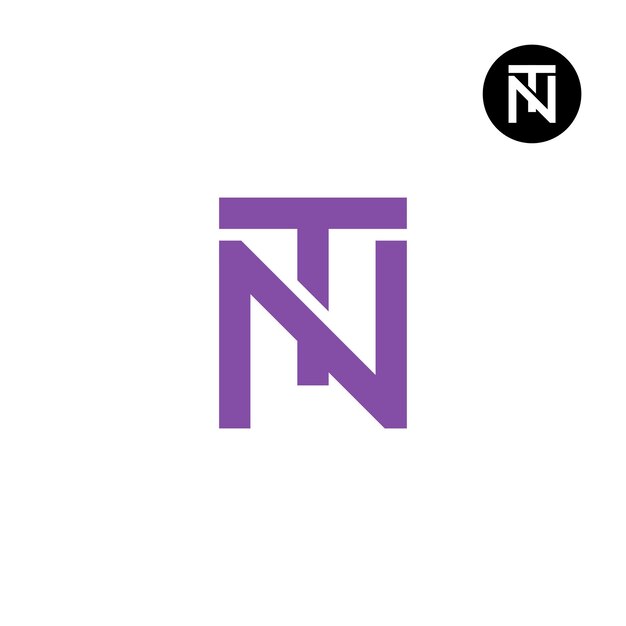 Vector letter nt tn monogram logo design