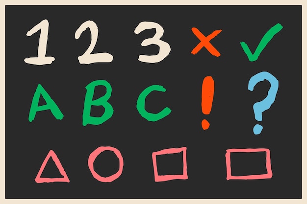 Vector letter number and symbol set