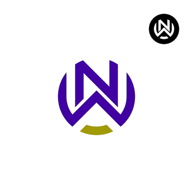 Letter NW WN Circle Bold logo design