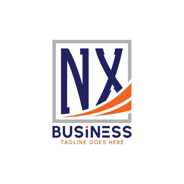 NX ビジネスロゴ 企業ブランディングのための近代的な NX 文字 NX 成長成功ロゴ