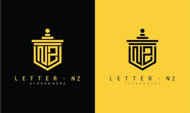 手紙nzロゴアイコンデザインテンプレートプレミアムベクトルプレミアムベクトルプレミアムベクトル