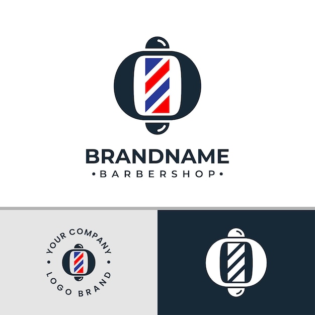 Vector letter o barbershop-logo geschikt voor elk bedrijf met betrekking tot kapperszaak met o-initiaal