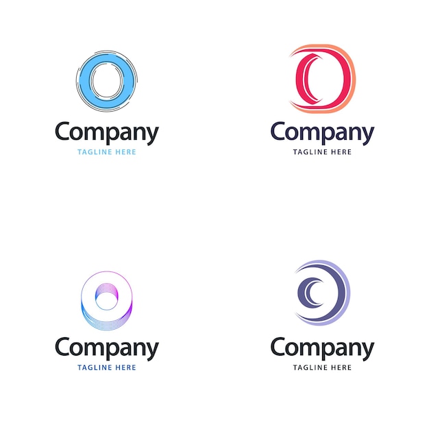 Vector letter o big logo pack design creative modern logo's ontwerp voor uw bedrijf