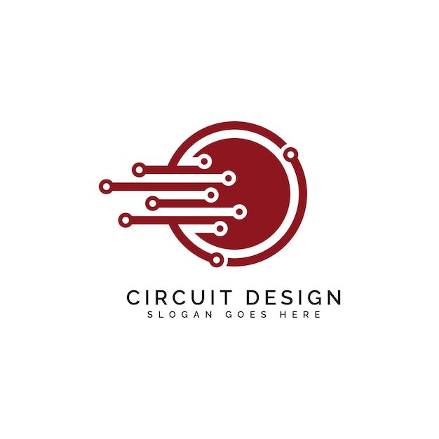 Letter O Circuit logo Alphabet O dot connection Icon