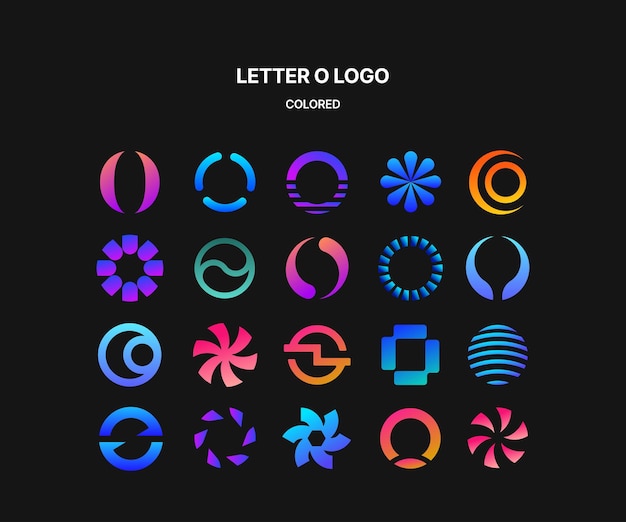 Vector letter o colored logo