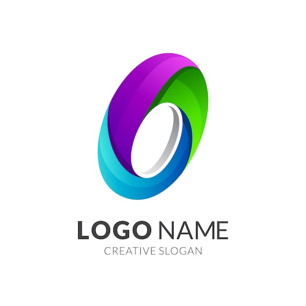 Vector letter o colorful logo