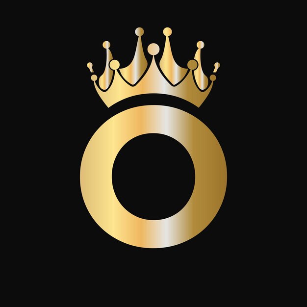 Letter O Crown Logo Template Royal Crown Logotype Luxury Sign for Beauty Fashion Star Elegant Symbol